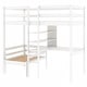 preview thumbnail 6 of 5, Convertible Loft Bed with L-Shape Desk, Twin Bunk Bed with Shelves and Ladder