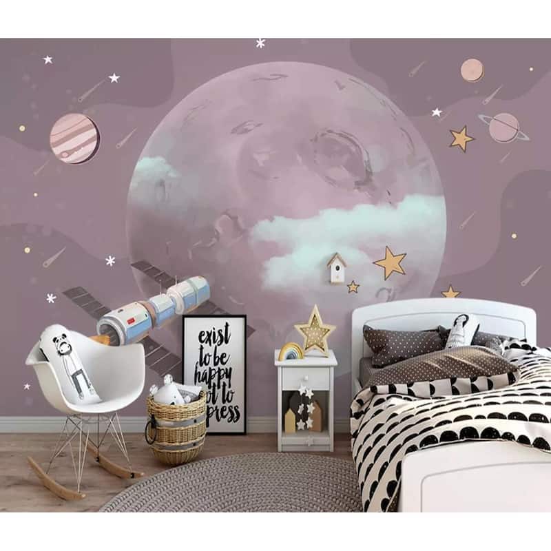 GK Wall Design Kids Cartoon Planets and Space Removable Wallpaper
