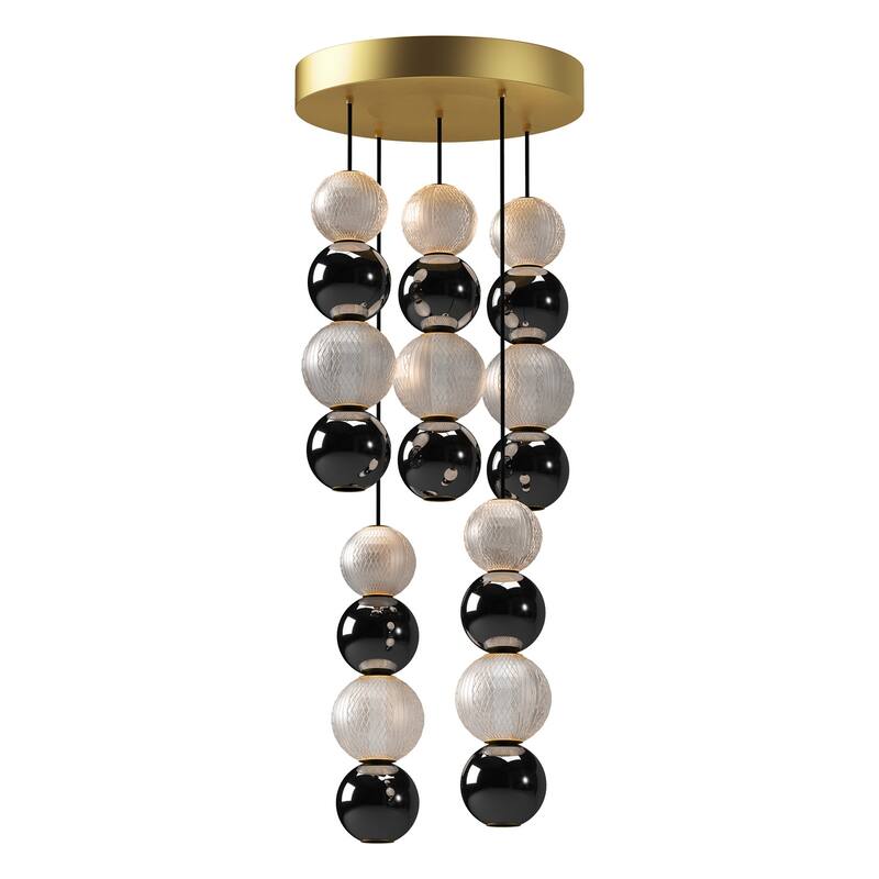 Alora Lighting MP321805 Onyx 15" Wide LED Multi Light Pendant - Natural Brass