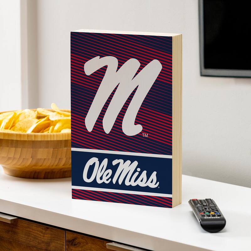 University of Mississippi Wooden Tabletop Mantel Shelf Sign - 8" x 12"