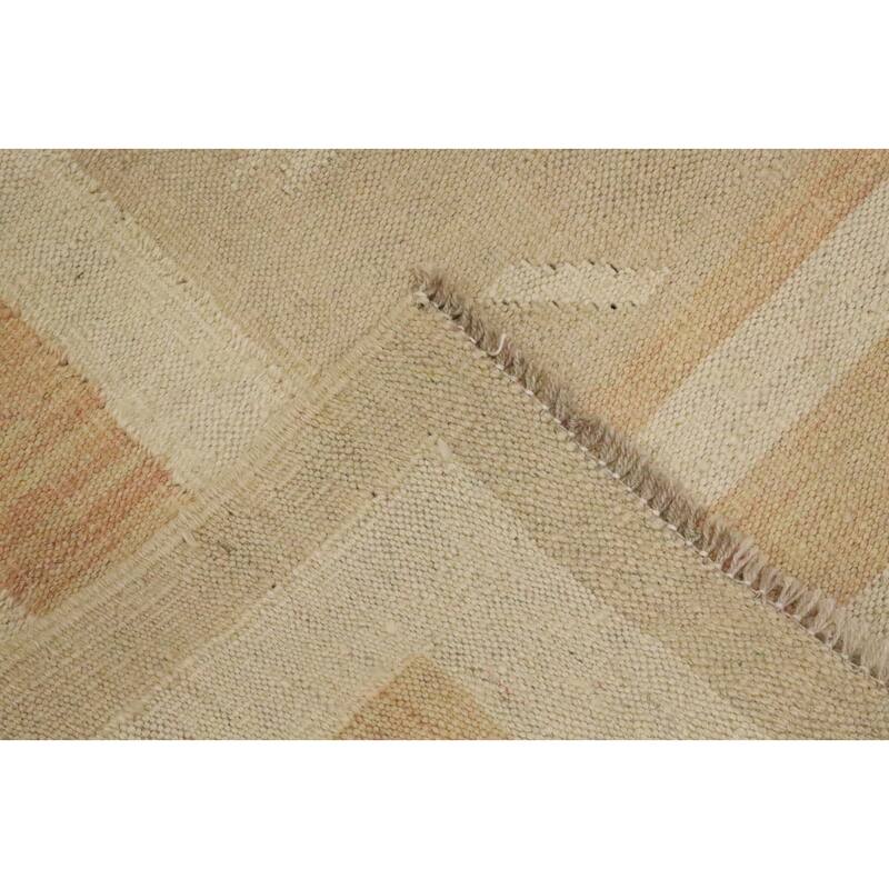 Hand Woven Oriental 100% Wool Carpet Southwestern Tribal Brown Kilim Area Rug - 5' 8'' X 4' 3''