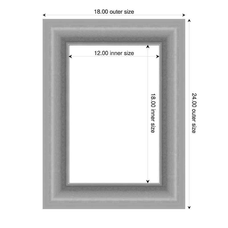 Amanti Art Peak Polished Nickel Framed Dry Erase Magnetic Board - 18 x 24 in