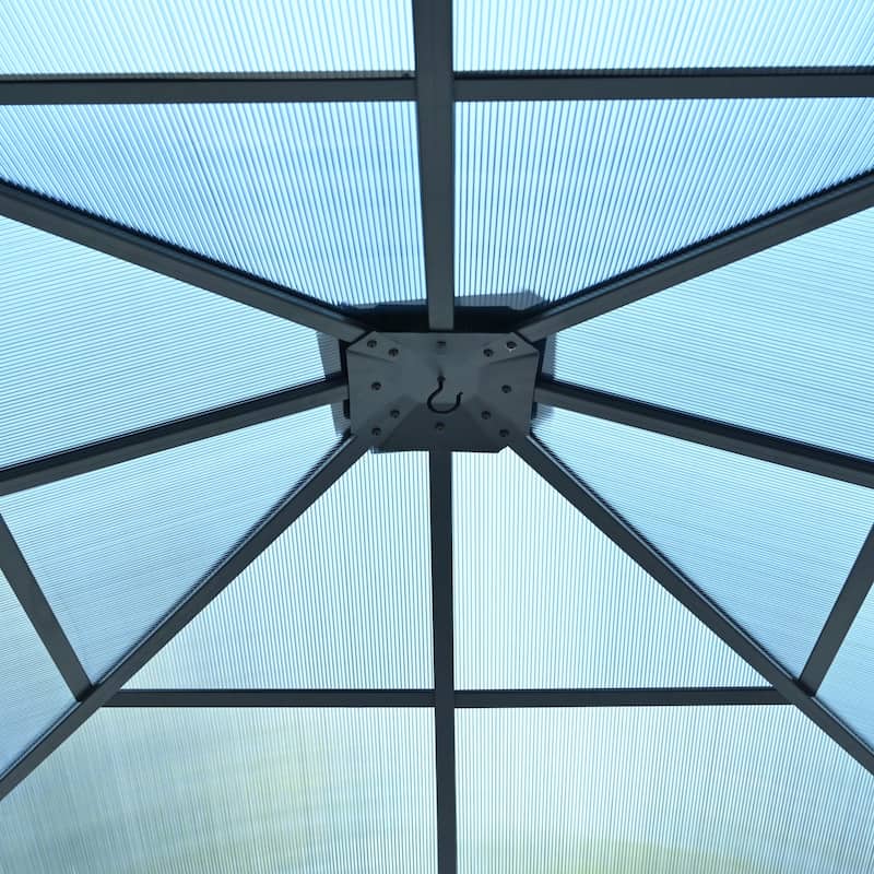 10'x10' Hardtop Outdoor Gazebo with Polycarbonate Roof(Beige)