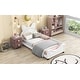 preview thumbnail 16 of 22, Teddy Fleece Twin Size Upholstered Daybed w/ Ears Shaped Headboard