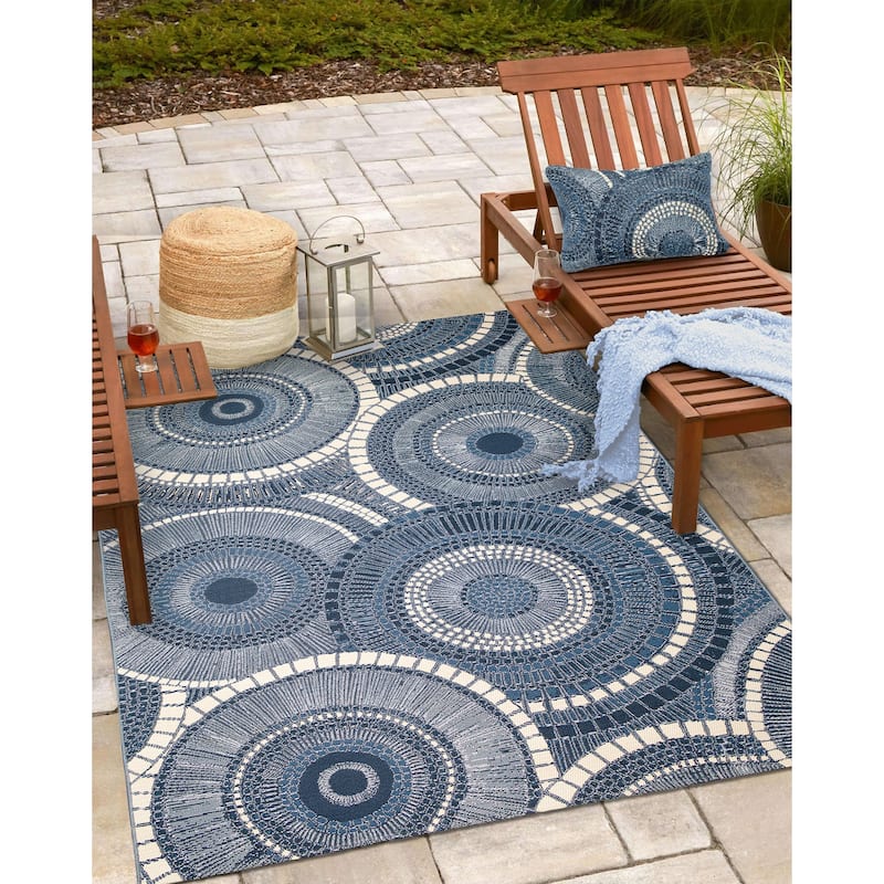 Liora Manne Marina Circles Indoor/Outdoor Pillow