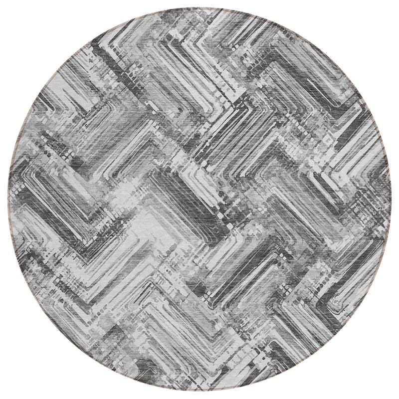 Machine Washable Indoor/ Outdoor Chantille Modern Chevron Rug