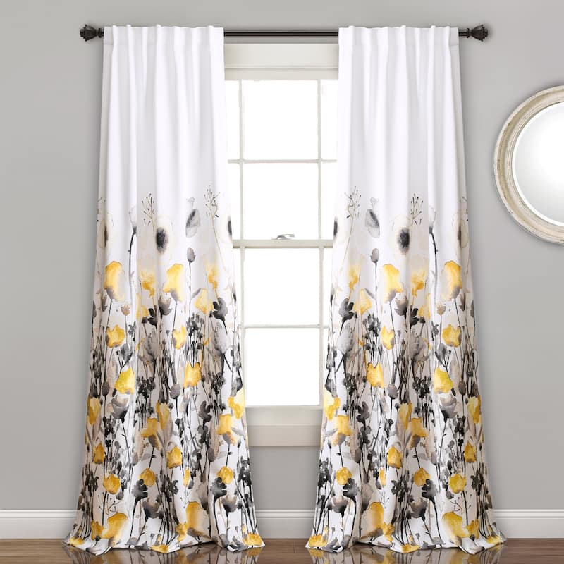 The Curated Nomad Luminet Flora Room Darkening Window Curtain Panel Pair - 52x84 - Yellow