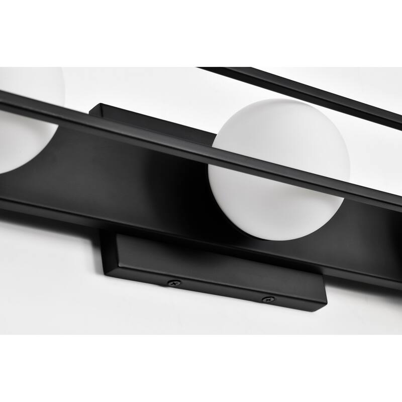 Jenkins 24 Inch 3 Light LED Vanity Matte Black with Frosted Glass