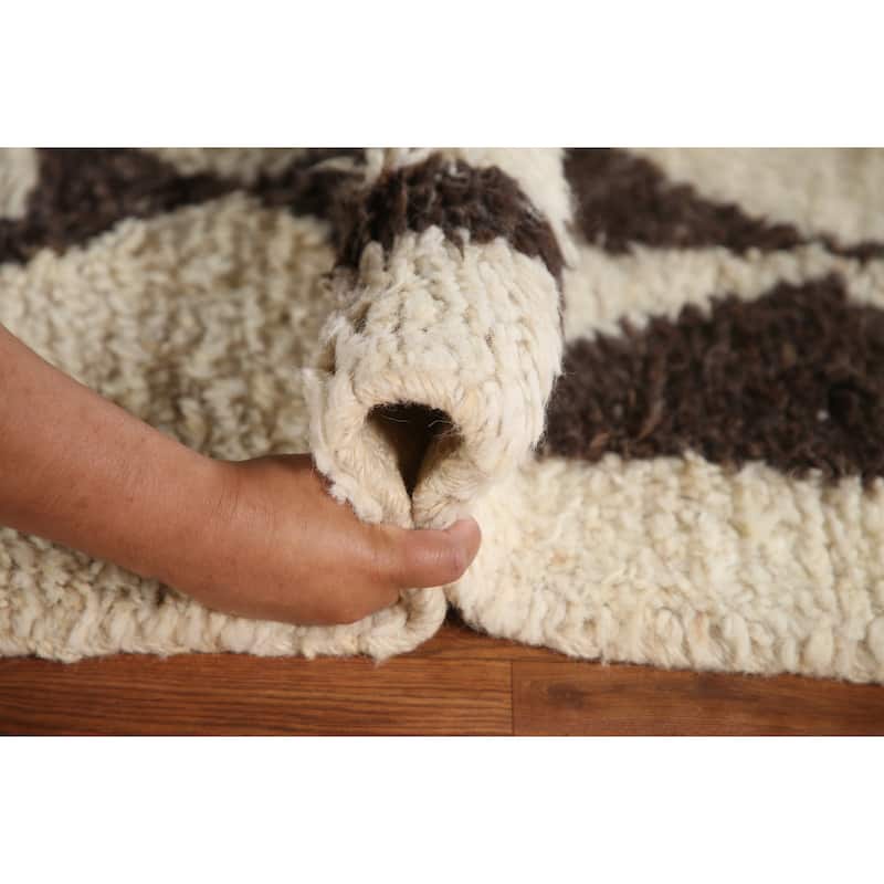 Anatolian Turkish Runner Rug Handmade Geometric Beige Wool Carpet - 3'3"x 12'5"