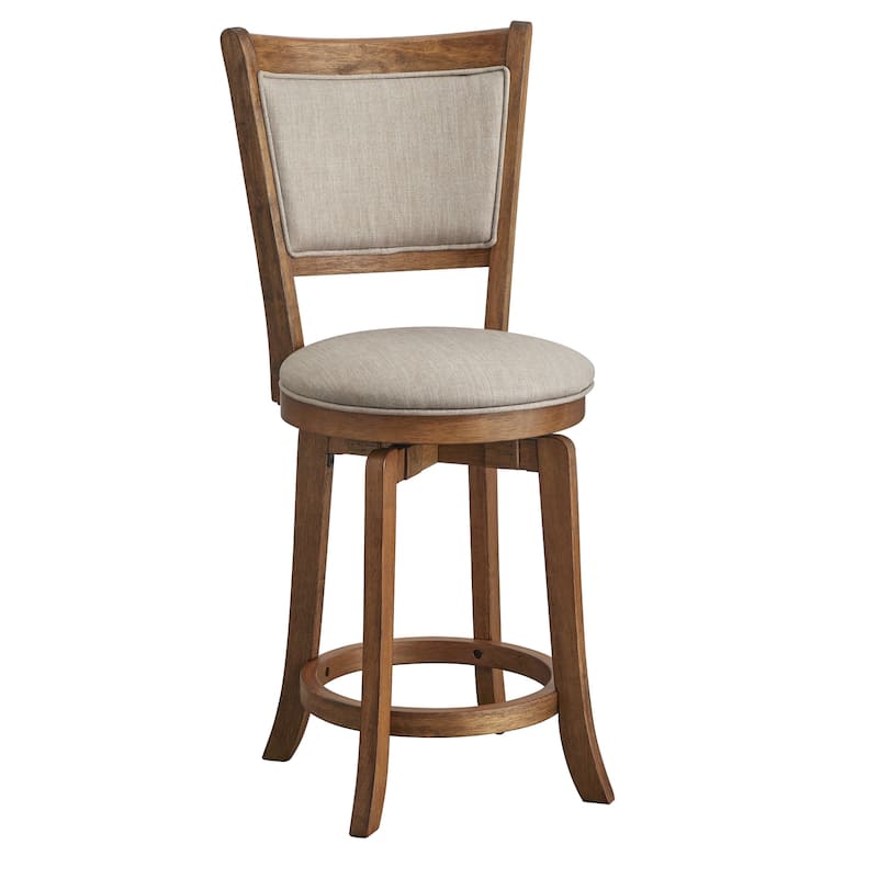 Simple Living French Country 24-inch Solid Wood Counter Height Swivel Bar Stool