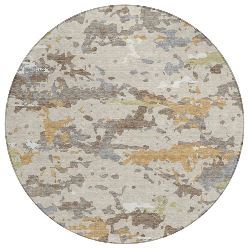 Machine Washable Indoor/ Outdoor Modern Calhan Chantille Rug