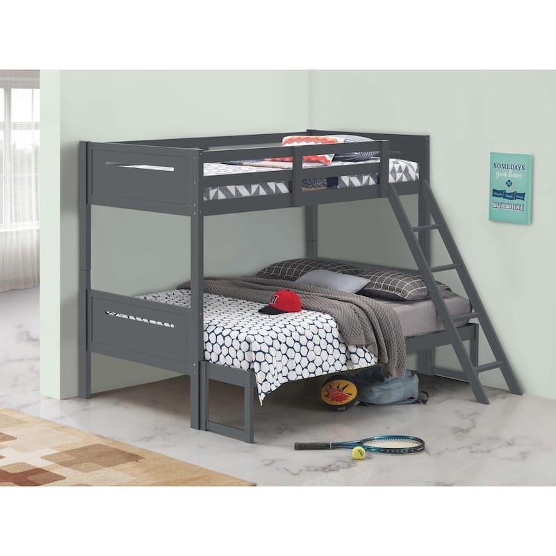 Littleton Transitional Wood Bunk Bed with Slatted Mattress