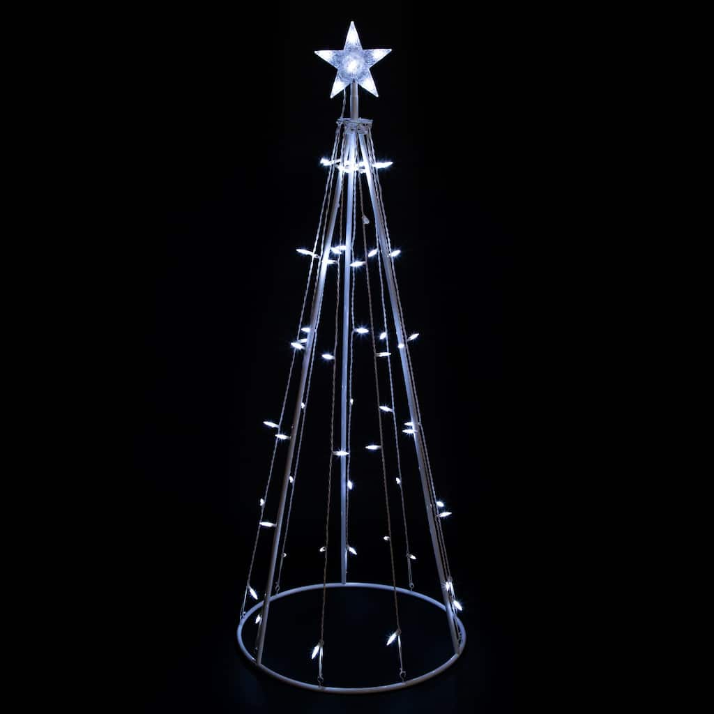 LED Lighted Cone Tree Outdoor Christmas Decoration - 5' - Pure White