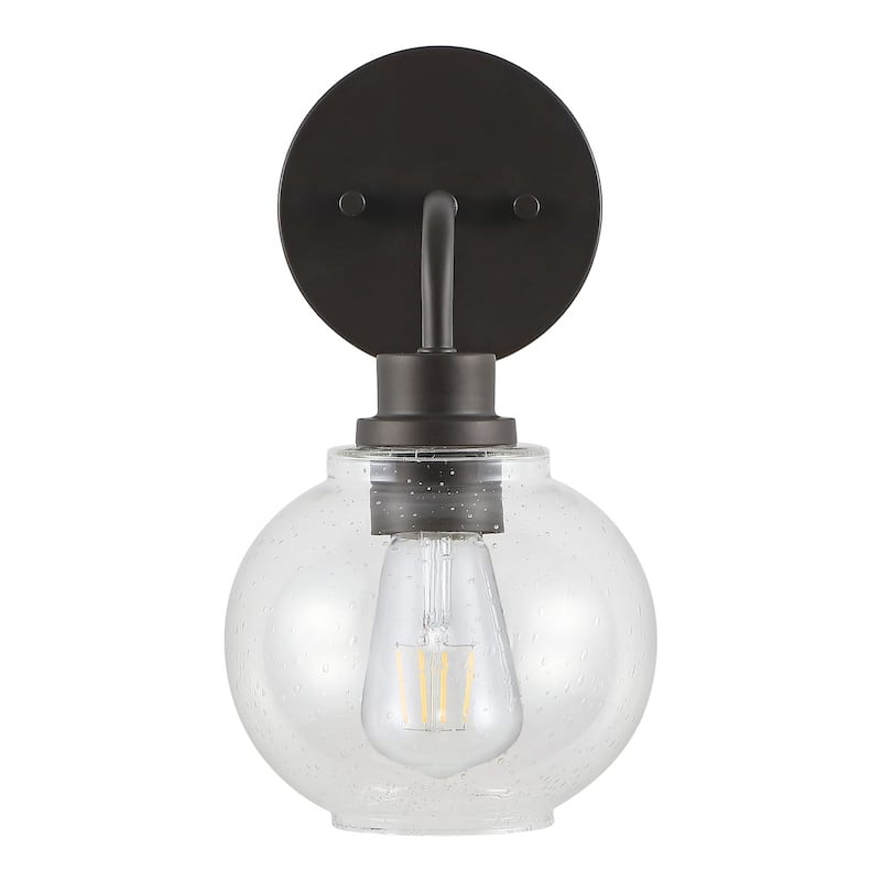 Staunton Iron/Seeded Glass Cottage Rustic LED Vanity Light, by JONATHAN Y