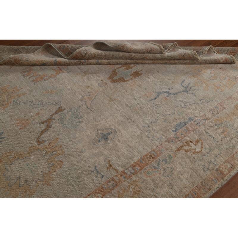 Vegetable Dye Oushak Turkish Wool Area Rug Handmade Traditional Carpet - 6'6" x 8'1"