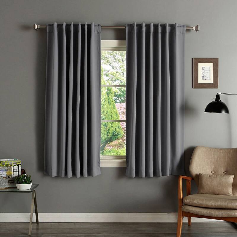 Aurora Home Insulated Thermal 63-inch Blackout Curtain Panel Pair - Dark Grey