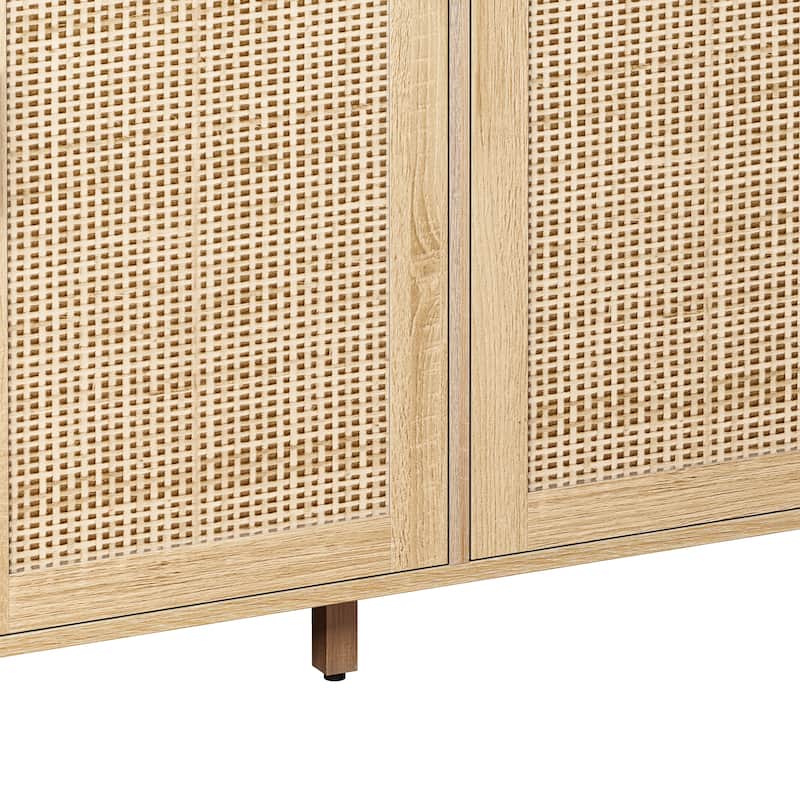 Rattan Sideboard Storage Cabinet Console Table, Natural