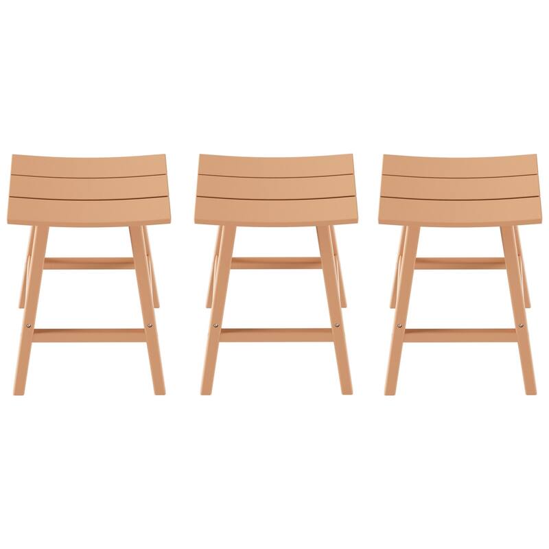 Laguna Hdpe All Weather Outdoor Patio 29" Saddle Seat Bar Stool (Set Of 3)