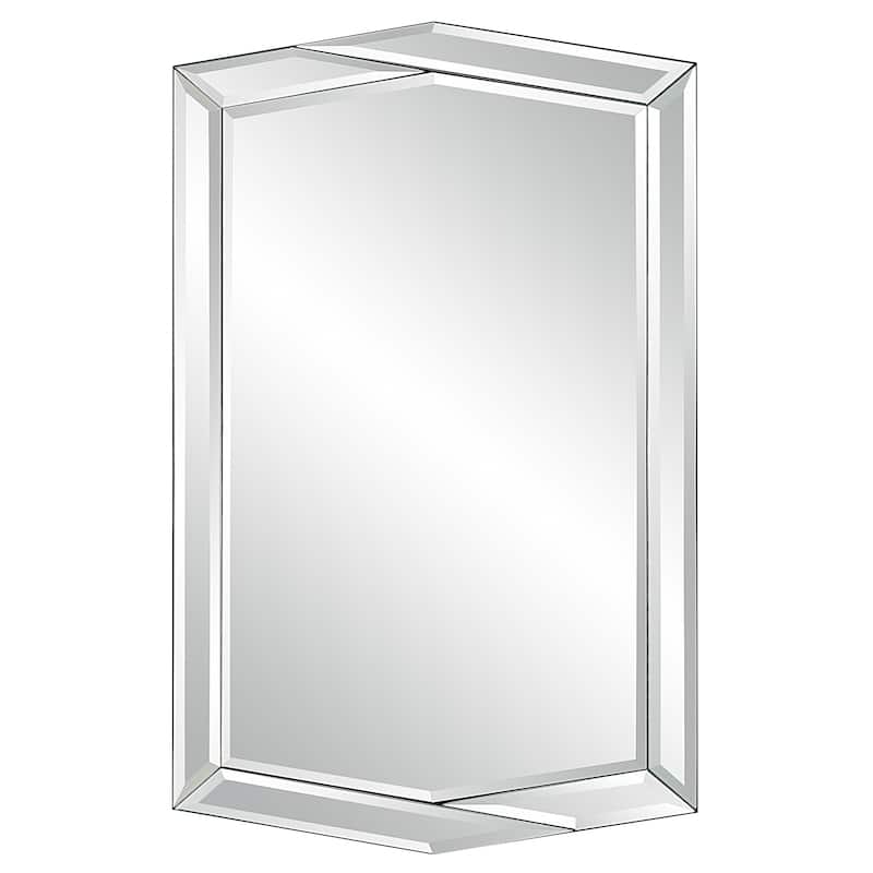 Copper Grove Asymmetrical Beveled Mirror Frame Wall Mirror