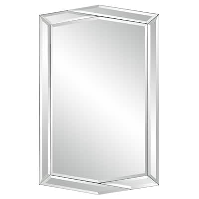 Copper Grove Asymmetrical Beveled Mirror Frame Wall Mirror