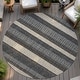 preview thumbnail 69 of 149, Machine Washable Indoor/ Outdoor Cabana Stripe Chantille Rug Black - 8' x 8'