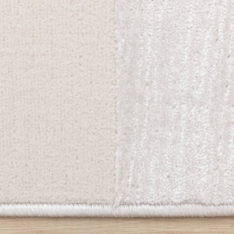 Leonardo White Grey Checkered Area Rug