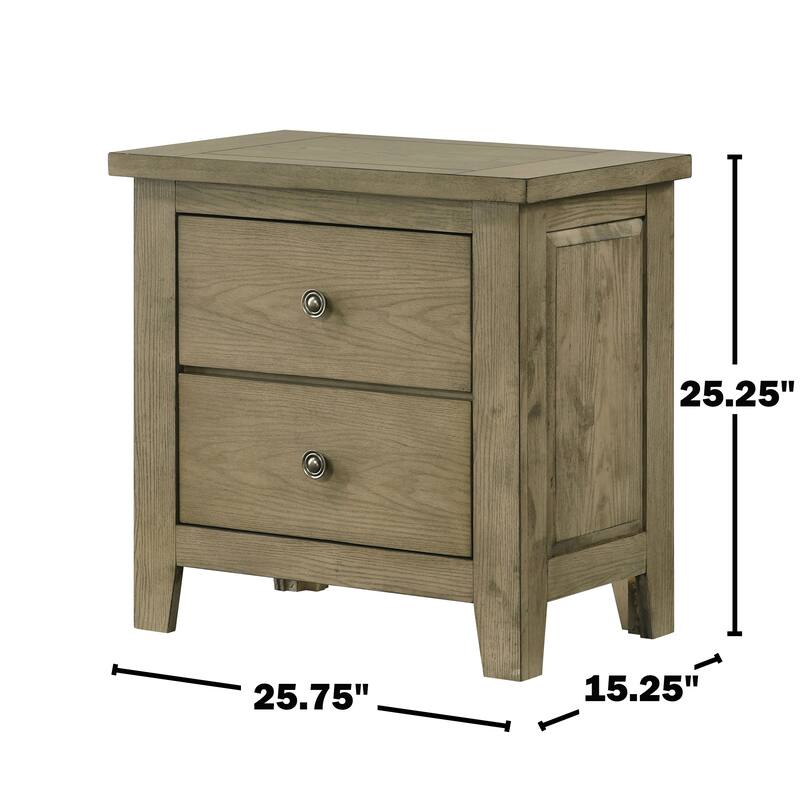 Fully assembled 2-drawer Nightstand
