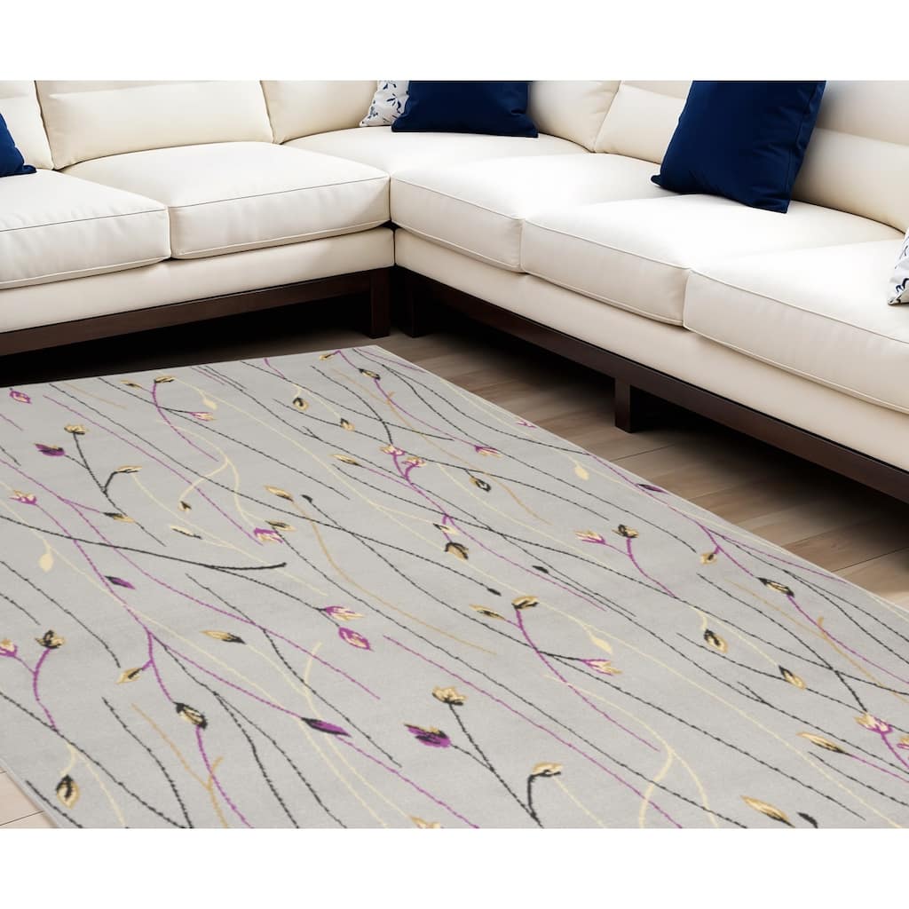 Liwas Power Loomed Floral Traditional Area Rug By HomeRoots - 120' X '84' X '0.5