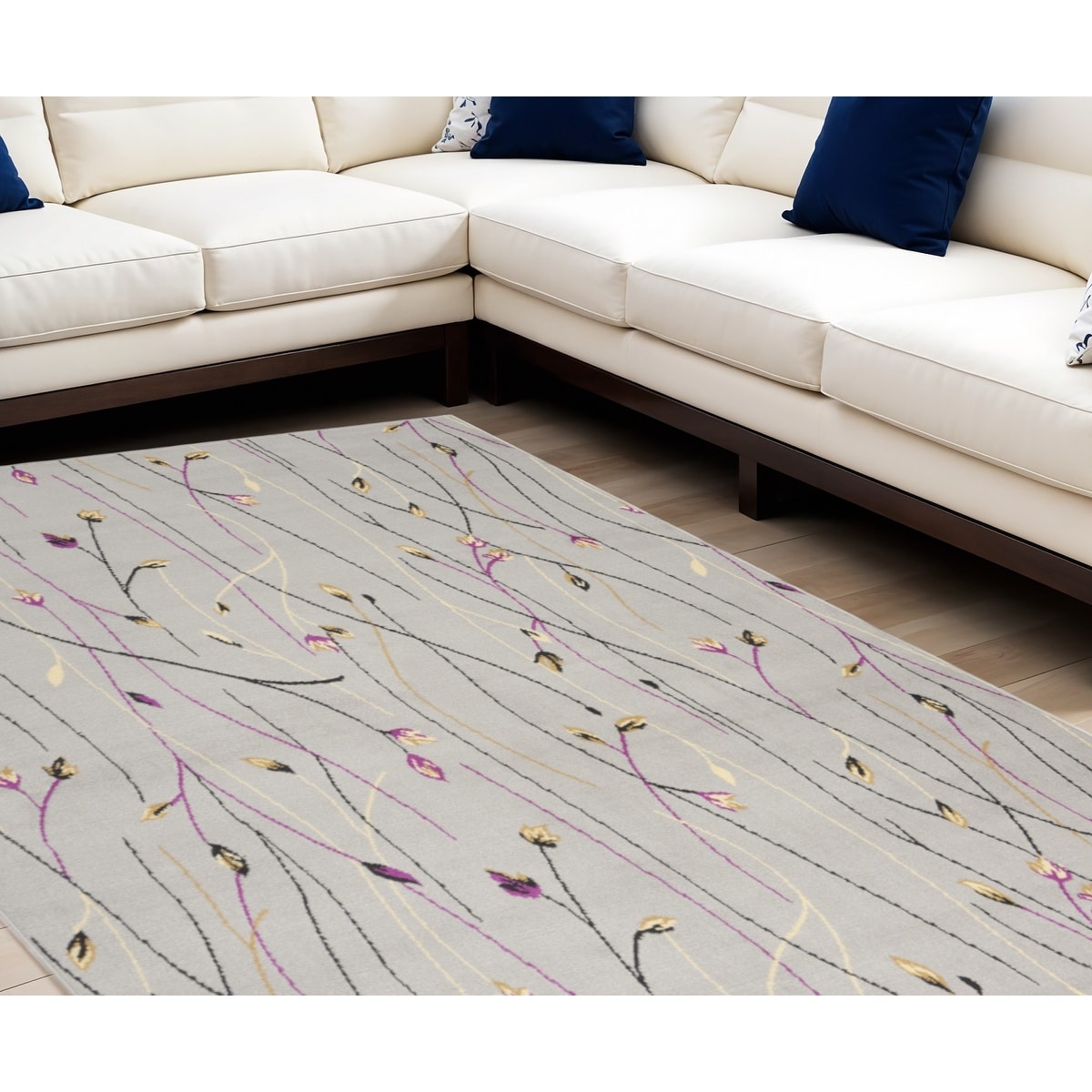 Liwas Power Loomed Floral Traditional Area Rug By HomeRoots - 120' X '84' X '0.5