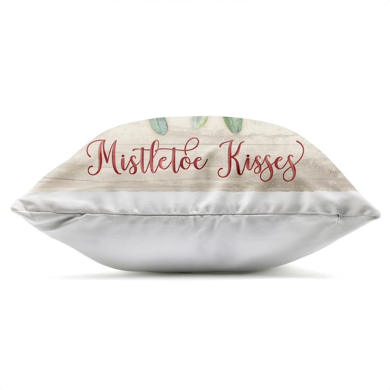 Stupell Rustic Mistletoe Kisses Printed Outdoor Throw Pillow Design by Mollie B.