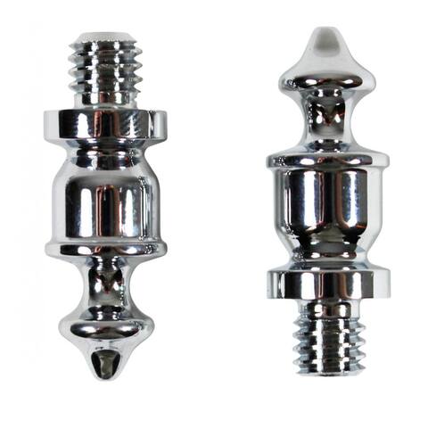 Bright Chrome Plated Large Cabinet Door Hinge Finial Pair 1-1/8 in Finial with Urn Tip Renovators Supply
