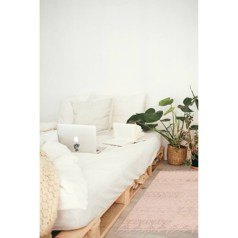 ECARPETGALLERY Braid weave Sienna Beige Wool Rug - 5'0 x 7'6