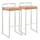 preview thumbnail 9 of 48, Fuji Contemporary Stackable Stainless Steel Low-Profile Back Bar Stool (Set of 2) - N/A