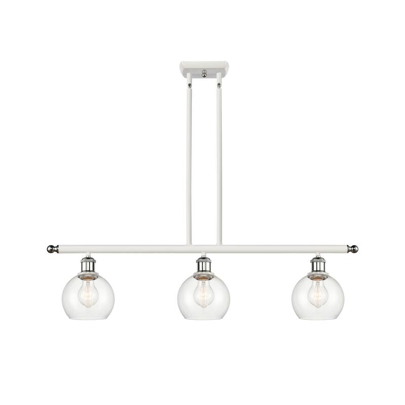 Innovations Lighting 516-3I-9-36 Athens Linear Athens 3 Light 36" Wide - White and Polished Chrome / Clear