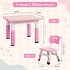 preview thumbnail 29 of 28, Kids Table and Chairs Set, Height Adjustable Desk with 4 Seats for Ages 2-10