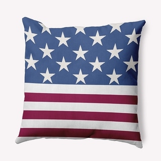 July 4th USA Flag Indoor/Outdoor Throw Pillow