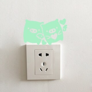 Walplus Peel and Stick Glow In The Dark Pig Wall Sticker Home Room Decor