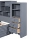 preview thumbnail 12 of 12, Twin Wood Storage Platform Bed w/ Vertical All-in-One Cabinet, Gray