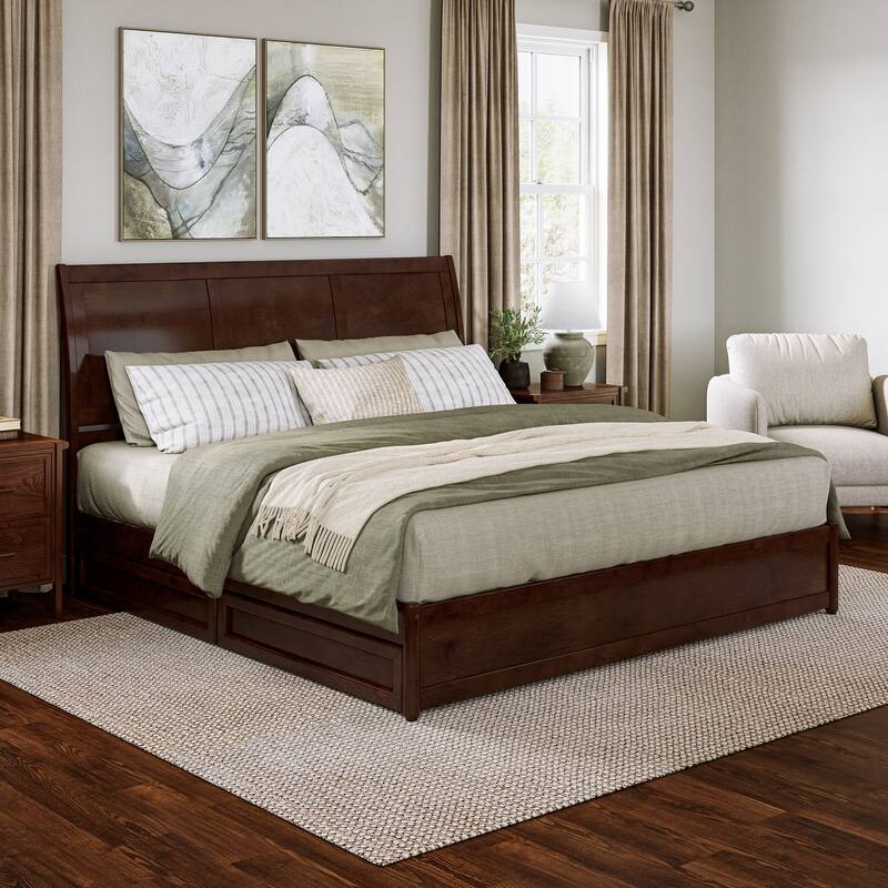 Andorra Platform Bed with Panel Footboard and Storage Drawers