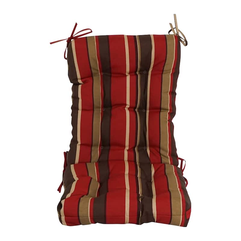 Multi-section Tufted Outdoor Seat/Back Chair Cushion (Multiple Sizes) - 18 x 38 - Montserrat Sangria