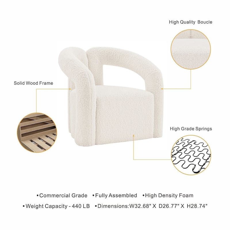 Manhattan Comfort Modern Darian Boucle Accent Chair