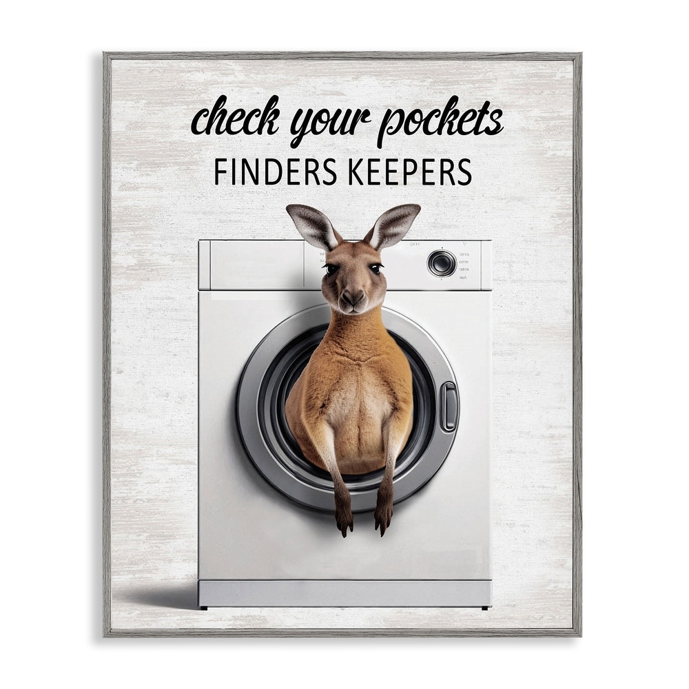 Stupell Finders Keepers Laundry Rule Framed Giclee Art Design By Lettered and Lined