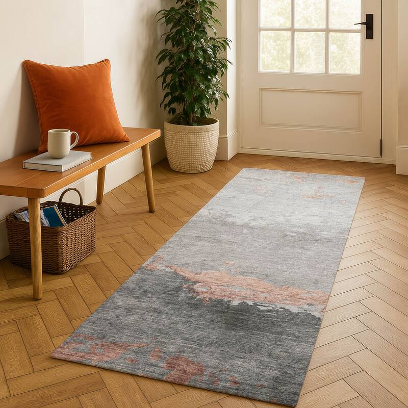 Premium Washable Super Soft Contemporary Ombre Mayfield Rug - Salmon - 2'3" x 7'6"