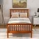 preview thumbnail 3 of 9, Pine Platform Bed for Durability, with Headboard and Footboard (Oak), Oak