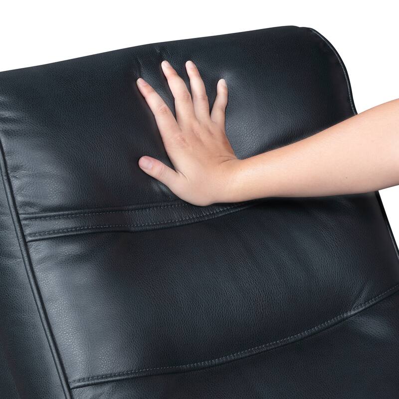 Meredith 31.5" Faux Leather Swivel Glider Recliner - Rubberwood Arm