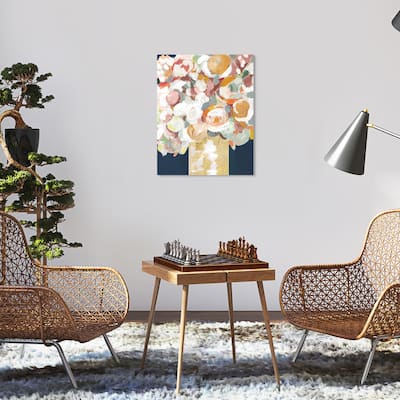 Wynwood Studio Canvas Floral and Botanical Love Bouquet White and Modern & Contemporary Wall Art Canvas Print
