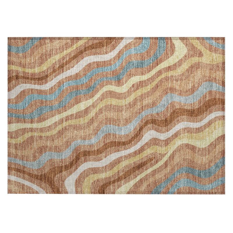 Machine Washable Indoor/ Outdoor Modern Eureka Chantille Rug