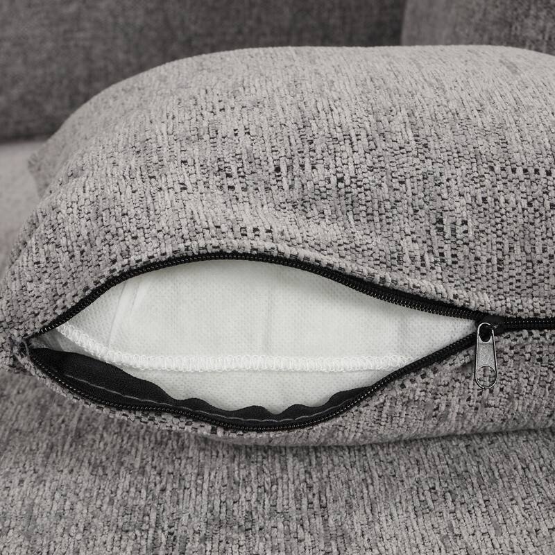 108.6" Chenille U-Shaped Sectional Sofa Bed with USB Ports, Storage Chaise, and 3 Back Pillows