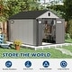 preview thumbnail 8 of 34, Domi Outdoor Resin Storage Shed, Waterproof Plastic Garden Shed with Lockable Door, Windows & Vents, Outside Tool Storage Shed