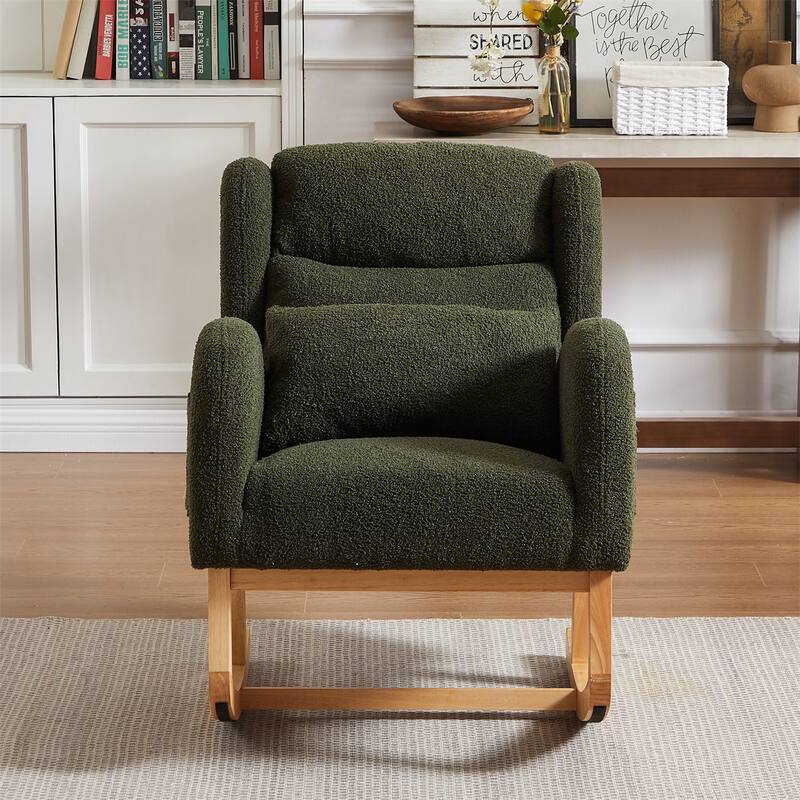 27.2"W Accent High Backrest Lounge Arm Rocking Chair, Two Side Pocket
